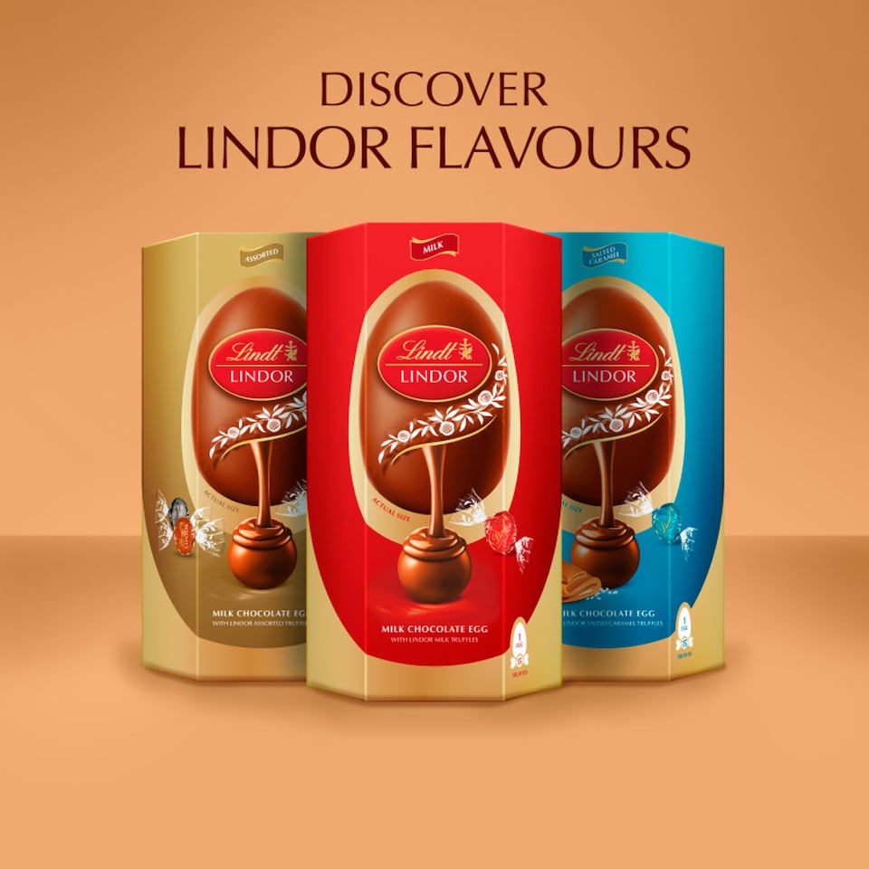 image 1 of Lindt Lindor Gold Milk Chocolate Easter Egg 348G
