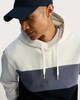 image 2 of F&F Textured Cotton Rich Colour Block Drawstring Hoodie in Navy