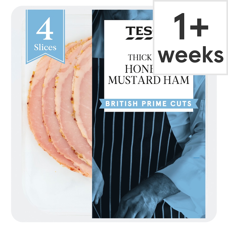 Tesco British Thick Cut Honey & Mustard Ham Slices 120g