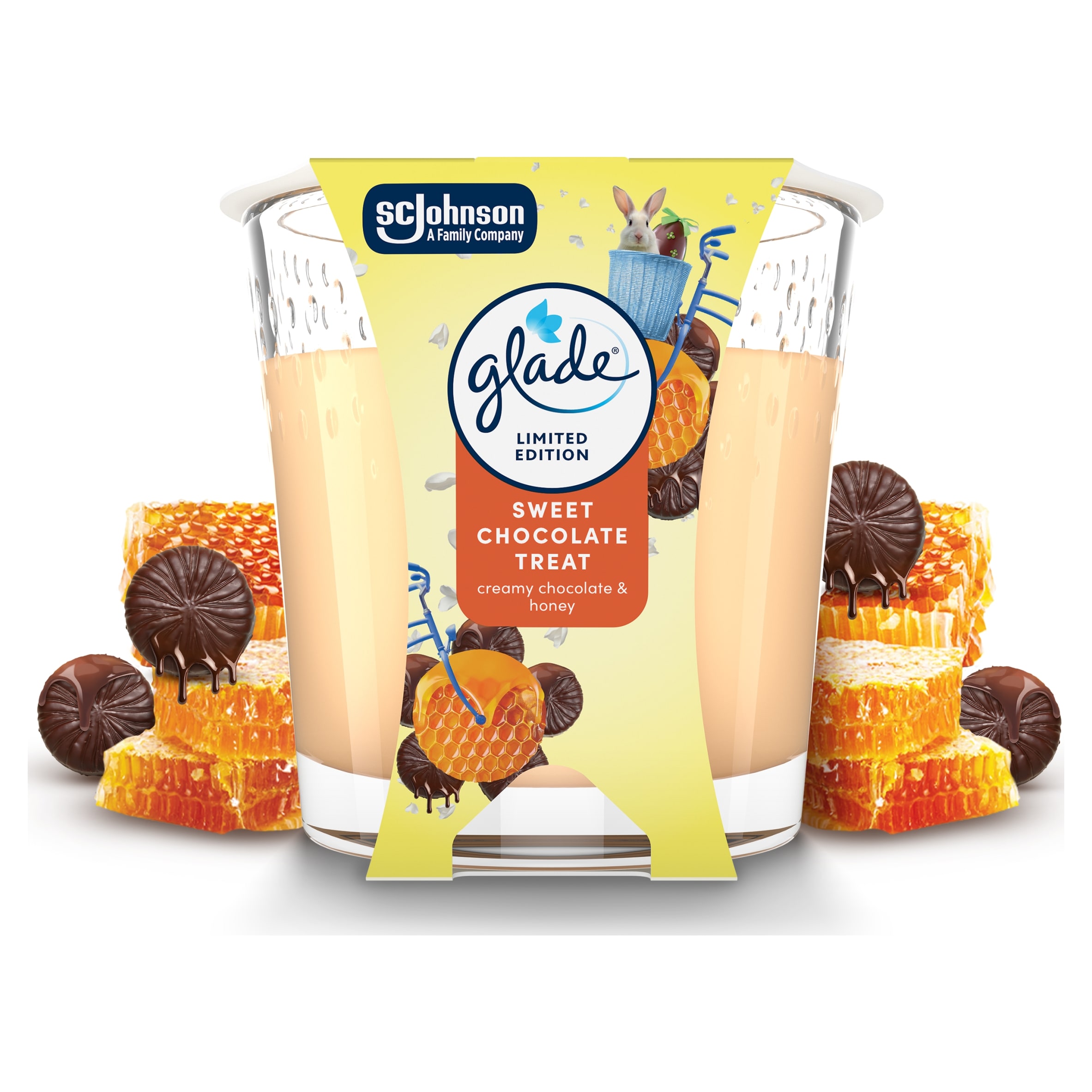 Glade Scented Candle Indulging Honey & Chocolate 112g