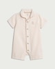 image 1 of F&F Baby Pure Cotton Striped Short Sleeved Romper in Neutral