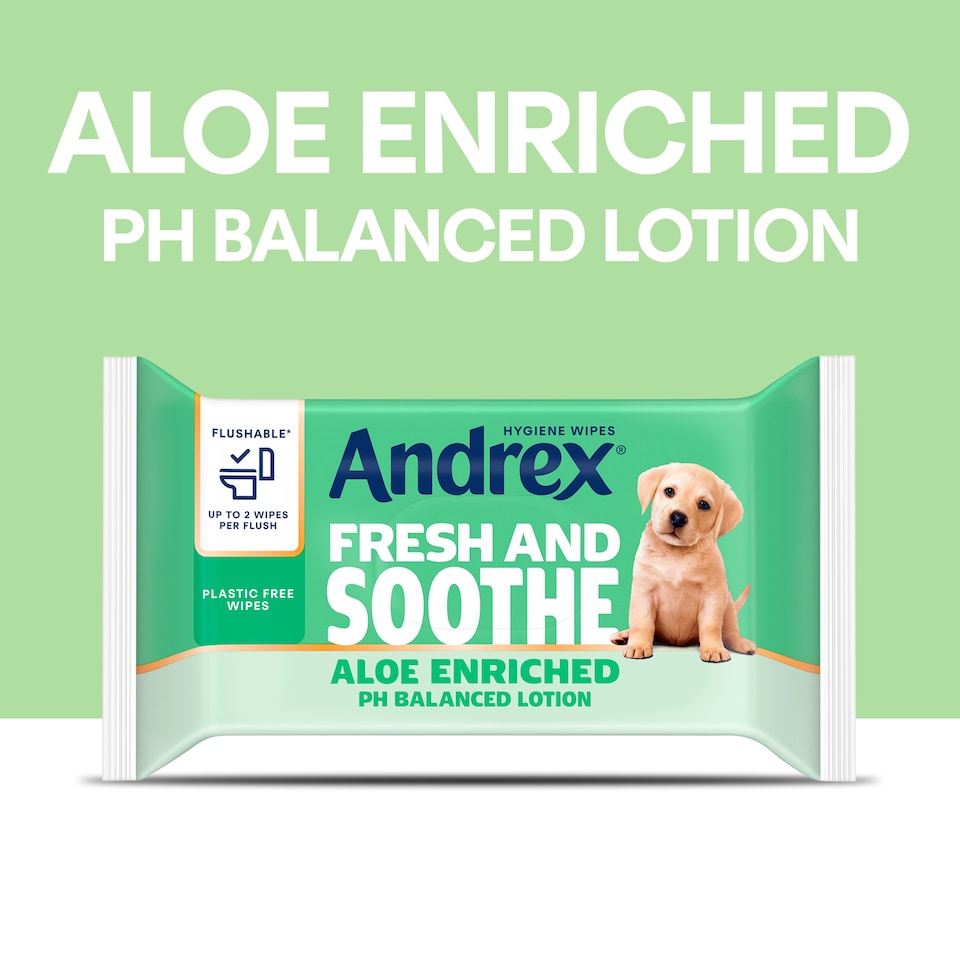 image 1 of Andrex Fresh & Soothe Moist Toilet Tissue Flushable* 36 Hygiene Wipes