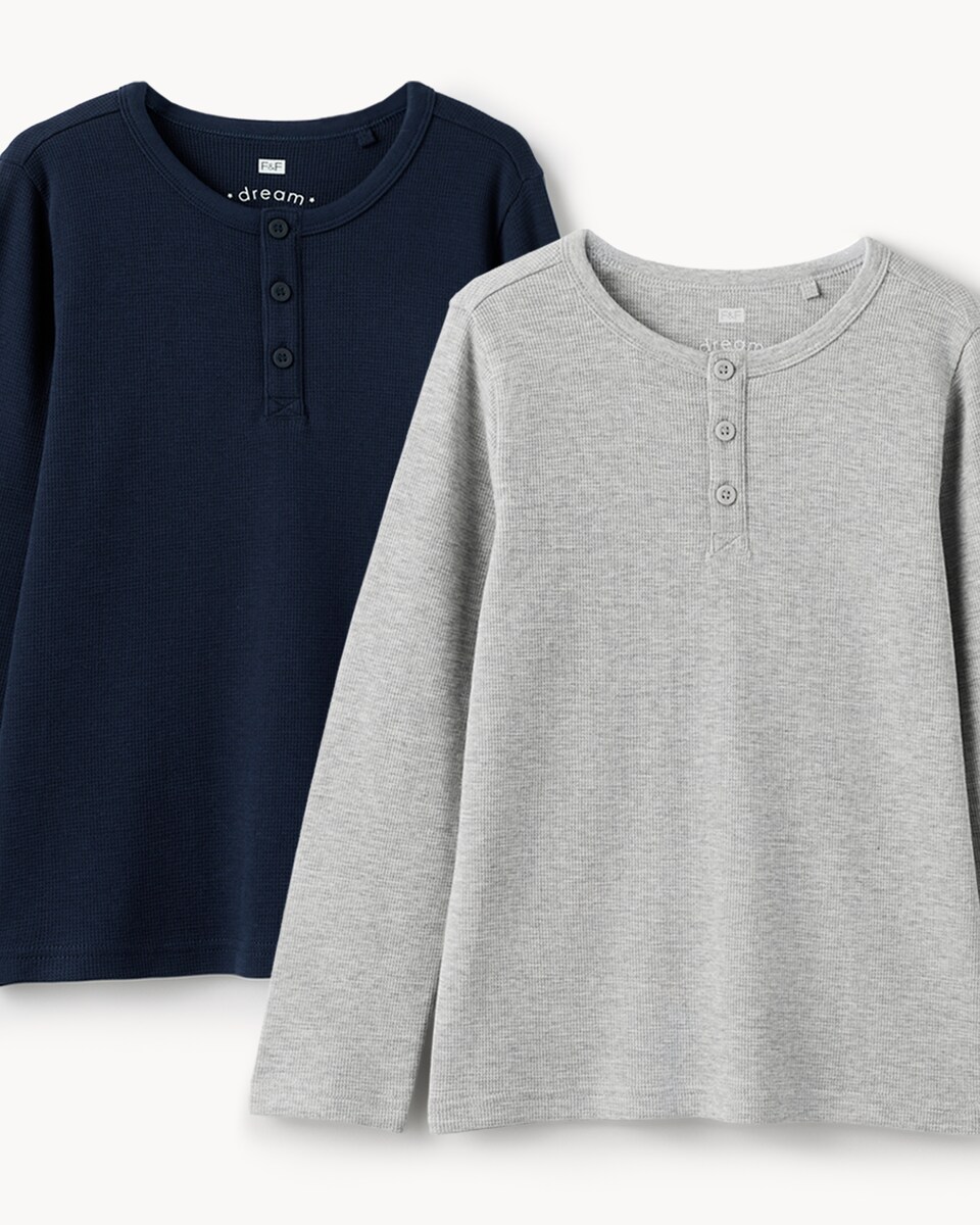image 1 of F&F Boys 2-Pack Pure Cotton Check Pyjama Sets in Multi