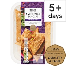 Tesco Vegetable Samosas 4 Pack 216g