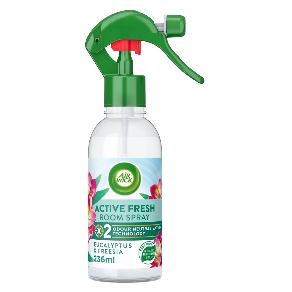Airwick Air Freshener Active Fresh Room Spray Eucalyptus Freesia 236ml