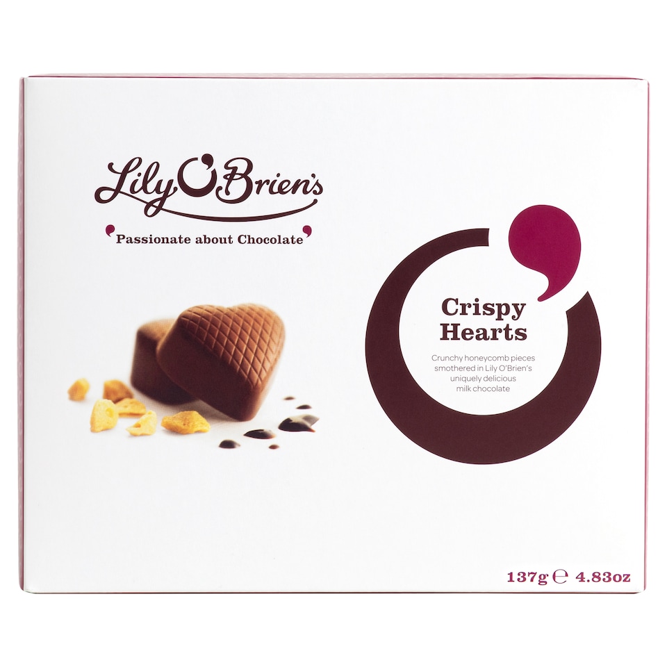 image 1 of Lily O'brien's Honeycomb Crispy Hearts 137G