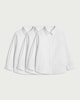 image 4 of F&F School Boys 3-Pack Regular Fit Long Sleeved Shirts in White