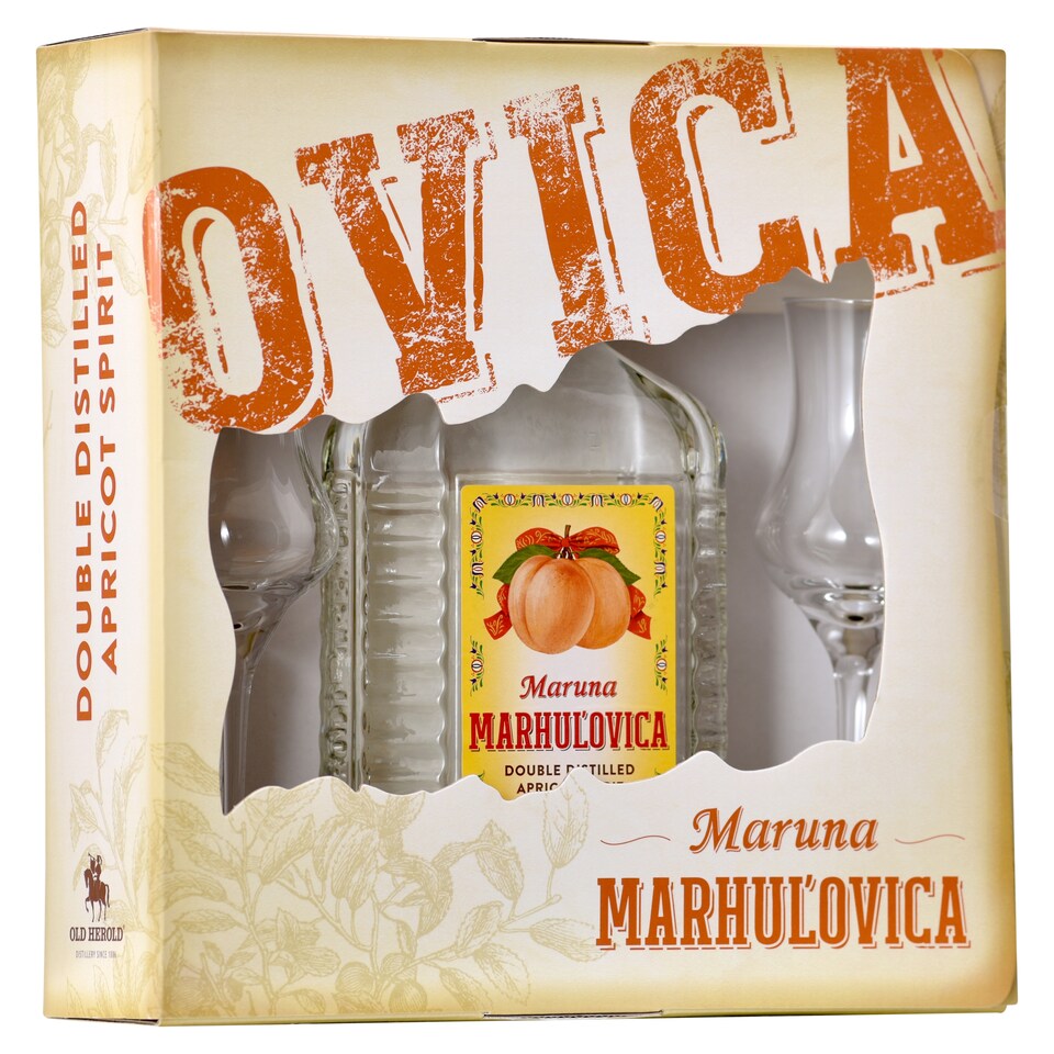 Old Herold Maruna Apricot Spirit 45% 0.7 L + 2 Glasses