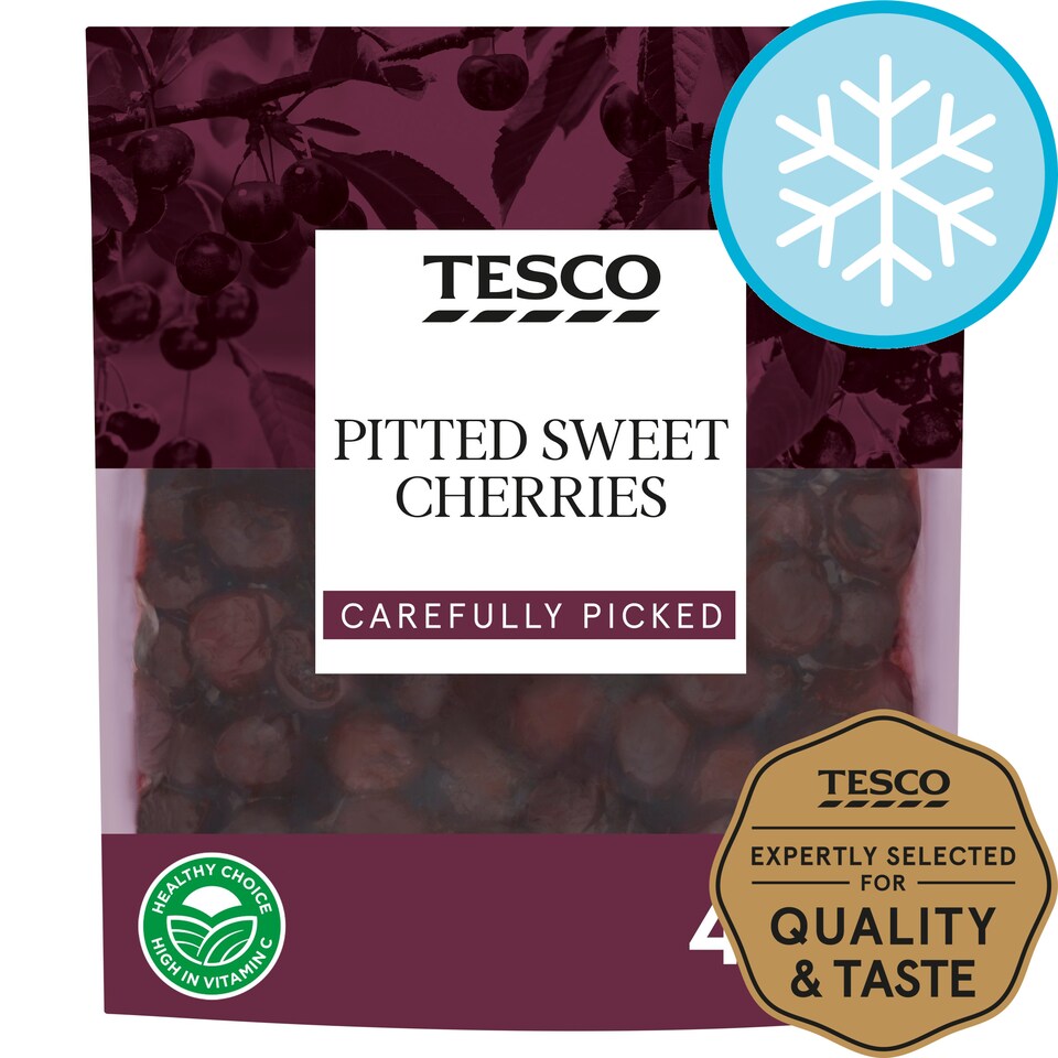 Tesco Pitted Dark Sweet Frozen Cherries 480G Tesco Groceries