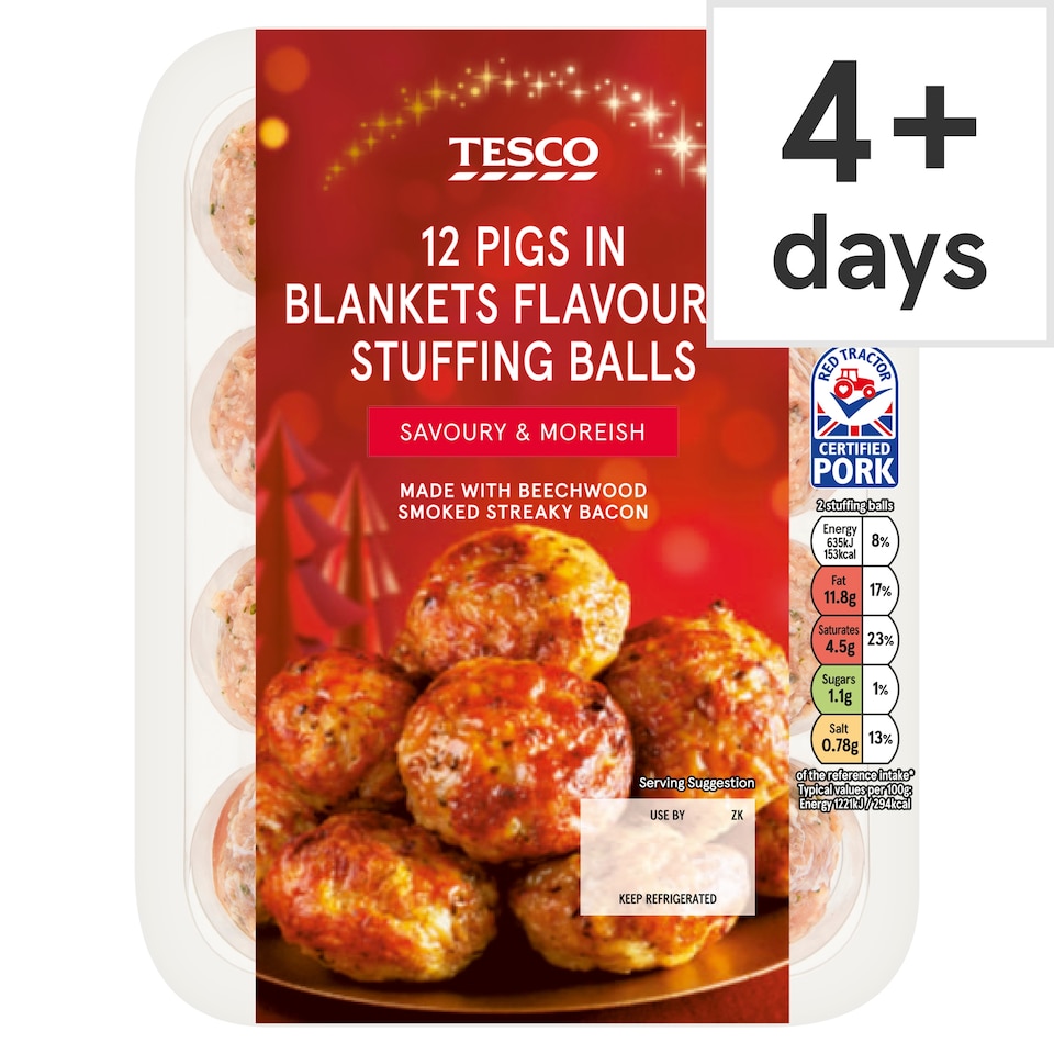 Tesco 12 Pig in Blanket Stuffing Balls 350g