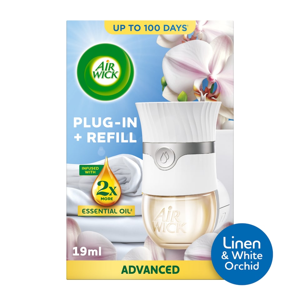 image 1 of Air Wick Plug-In Kit Linen & White Orchid Air Freshener 19ml