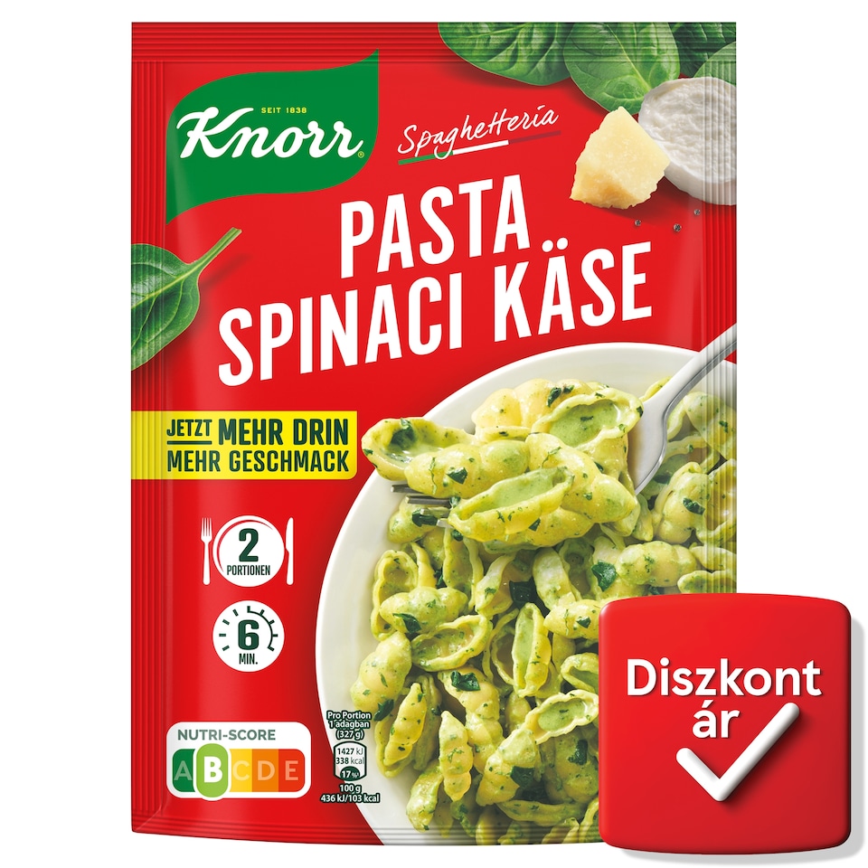 Knorr tésztás készétel spenótos-sajtos szósszal 178 g