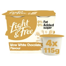 Light & Free White Chocolate Greek Style Fat Free Yoghurt 4x115g