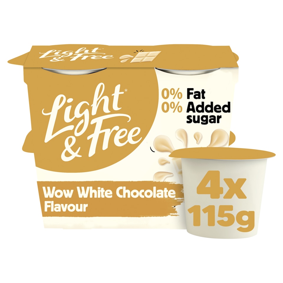 Light & Free White Chocolate Greek Style Fat Free Yoghurt 4x115g