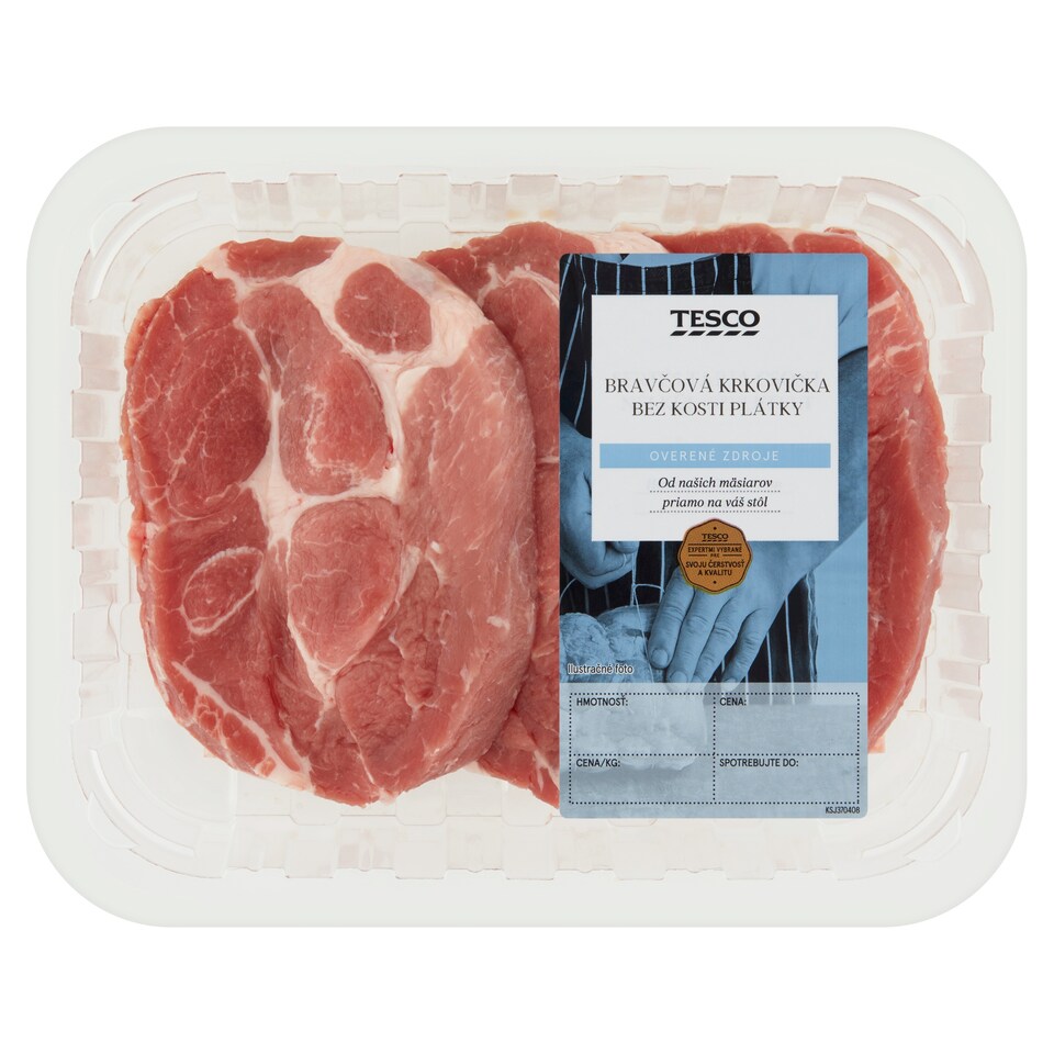Tesco Bravčová krkovička bez kosti plátky 0,400 kg