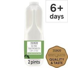 Tesco British Semi Skimmed Milk 1.13L, 2 Pints
