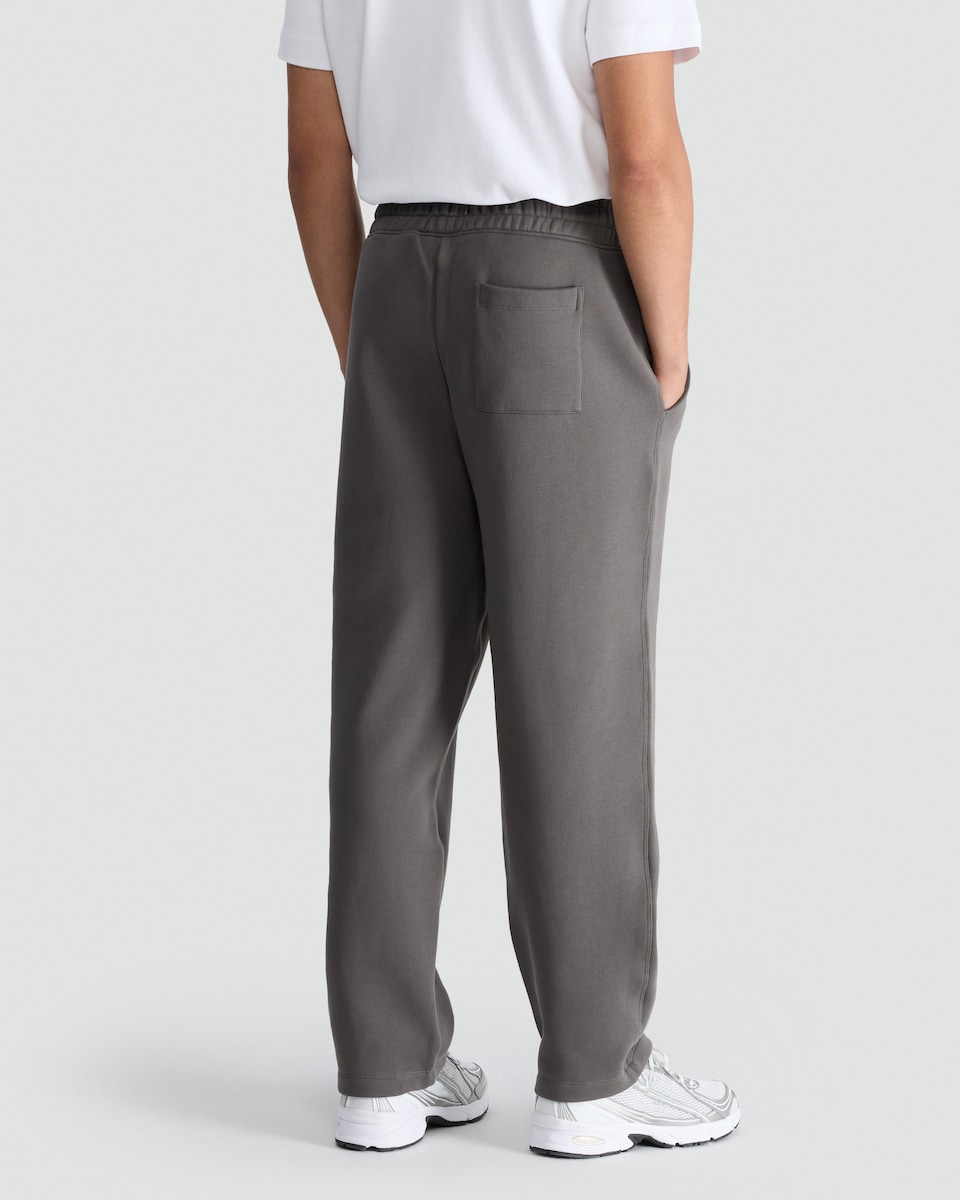 image 1 of F&F Heavyweight Drawstring Open Hem Joggers in Grey