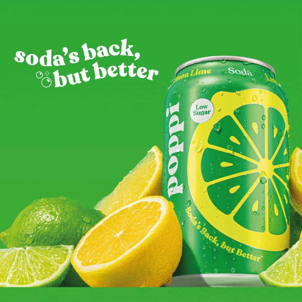 image 1 of Poppi LEMON & LIME Soda Low Sugar 330ml