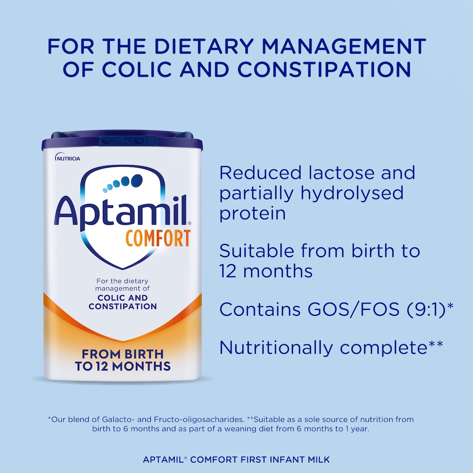 image 1 of Aptamil Comfort Baby Milk Formula Powder from Birth 800g