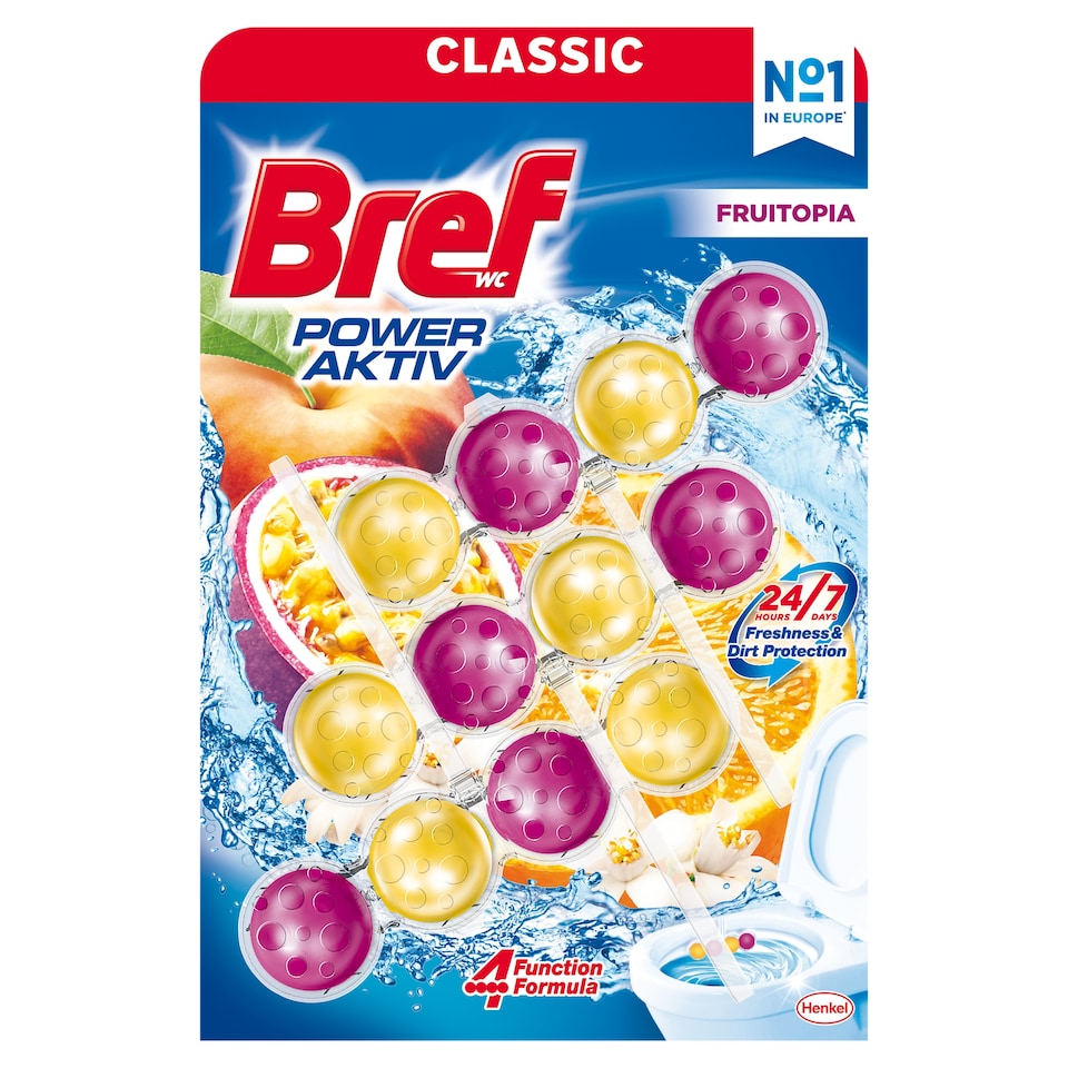 Bref Power Aktiv Fruitopia WC frissítő 3 x 50 g