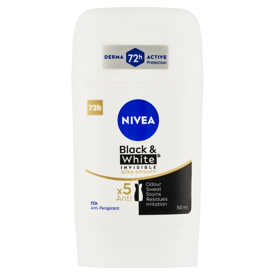 obrázok 1 z Nivea Black & White Invisible Silky Smooth Tuhý antiperspirant 50 ml