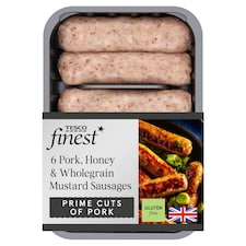 Tesco Finest 6 Pork, Honey & Wholegrain Mustard Sausages 400g
