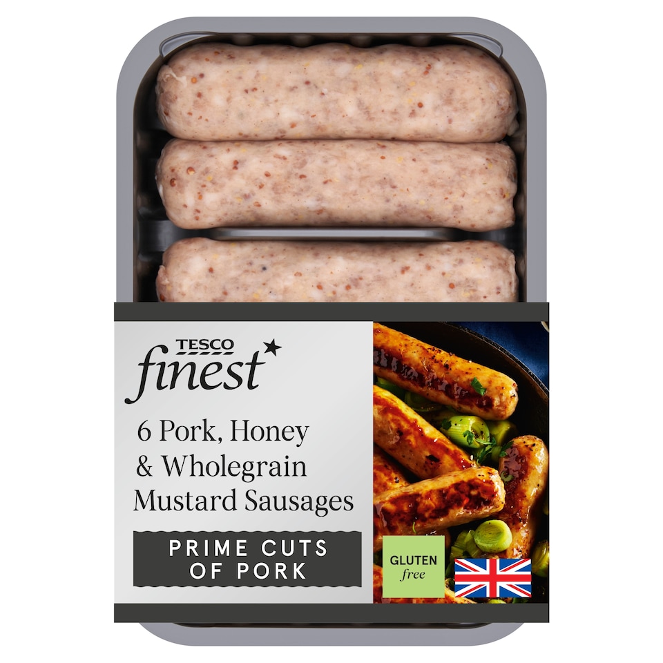Tesco Finest 6 Pork, Honey & Wholegrain Mustard Sausages 400g