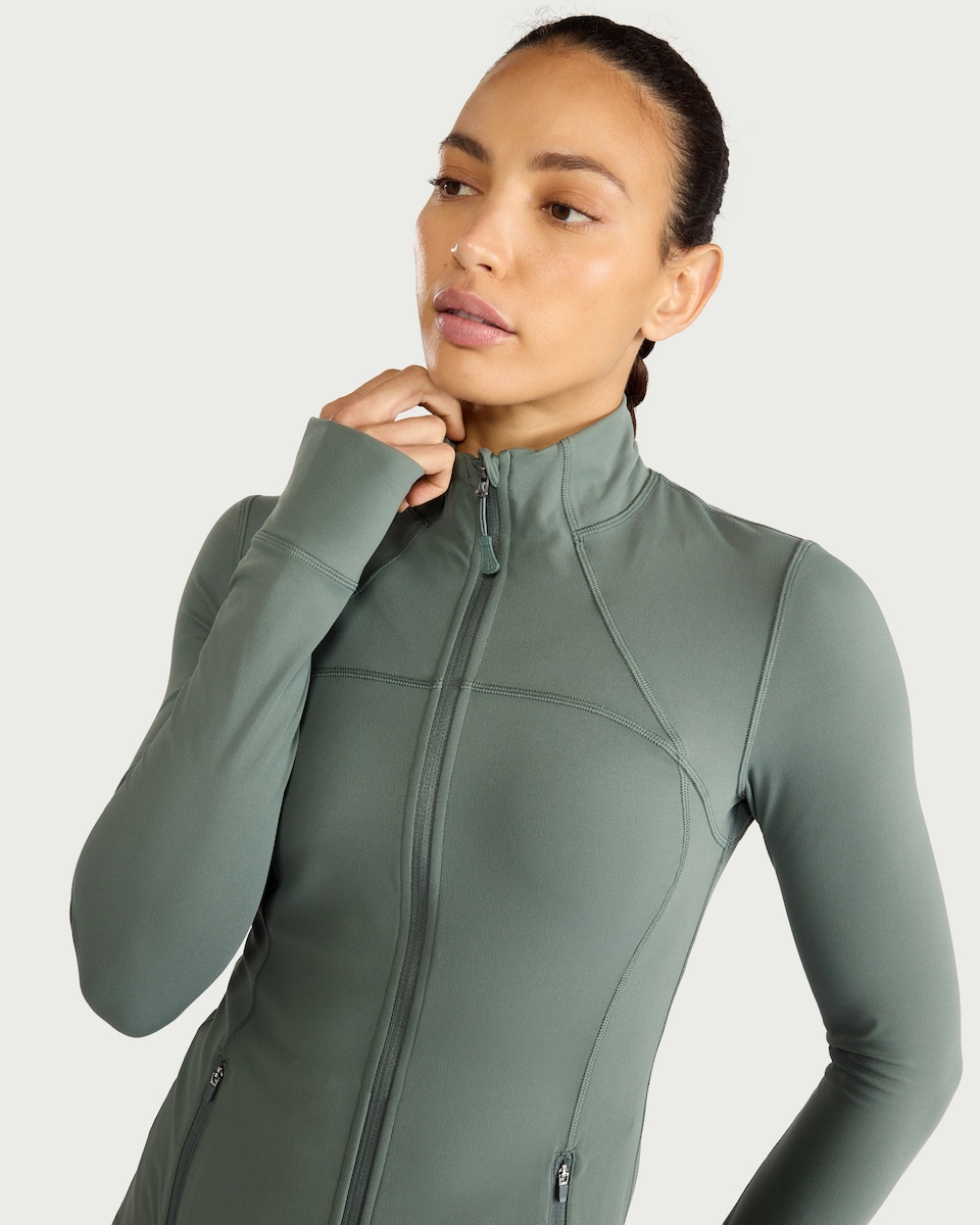 image 1 of F&F Active ULTRAMOVE Zip Up Jacket in Green