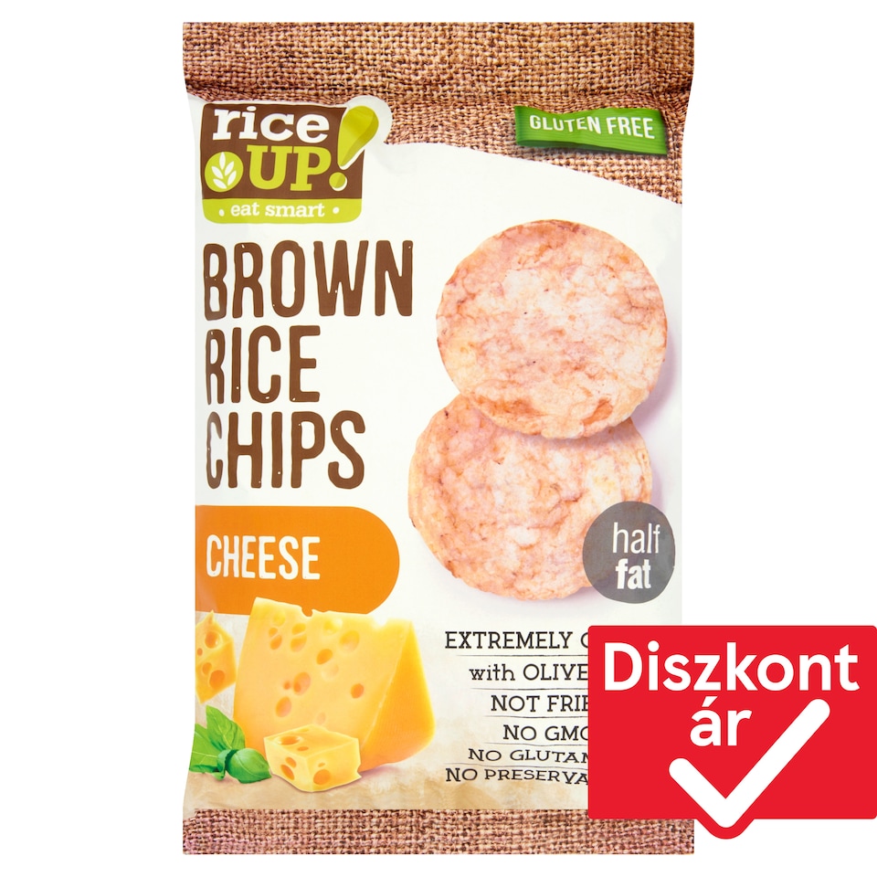 image 1 of RiceUp! Eat Smart Brown Whole Grain Rice Chips with Cheese 60 g