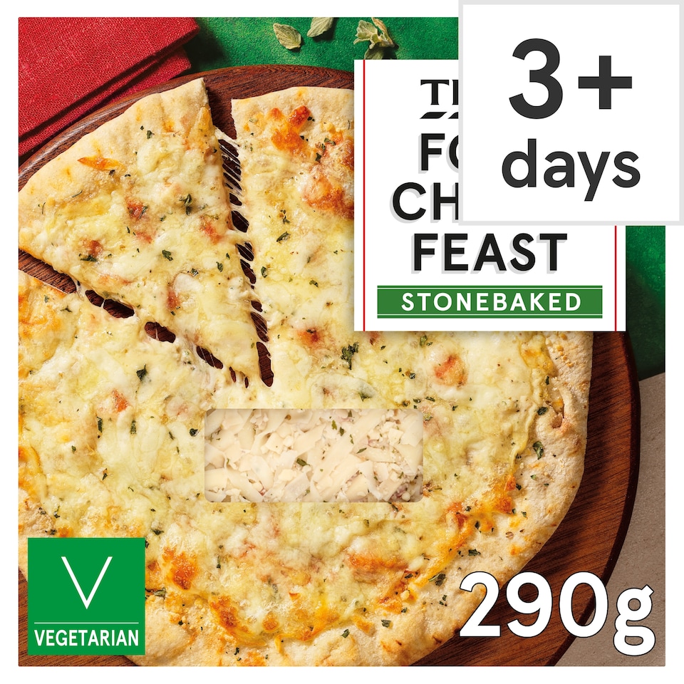 image 1 of Tesco Stonebaked Four Cheese Feast Pizza 290g