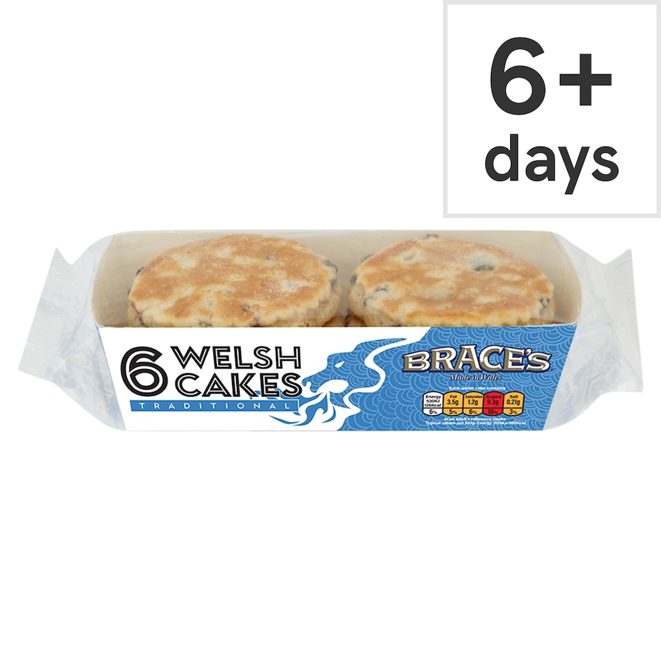 Brace's Family Bread Traditional Fruit Welsh Cakes 6 Pack