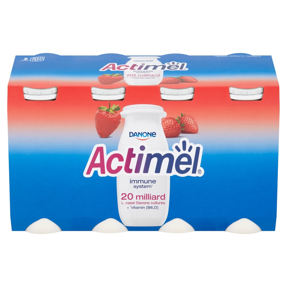 Obrázek 1 pro produkt Actimel probiotický jogurtový nápoj jahoda 8 x 100g (800g)