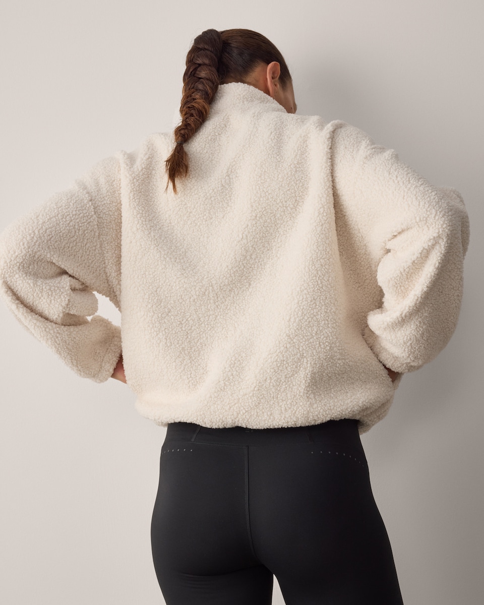 image 1 of F&F Active OUTDOOR Fleece Half Zip Jacket in Cream