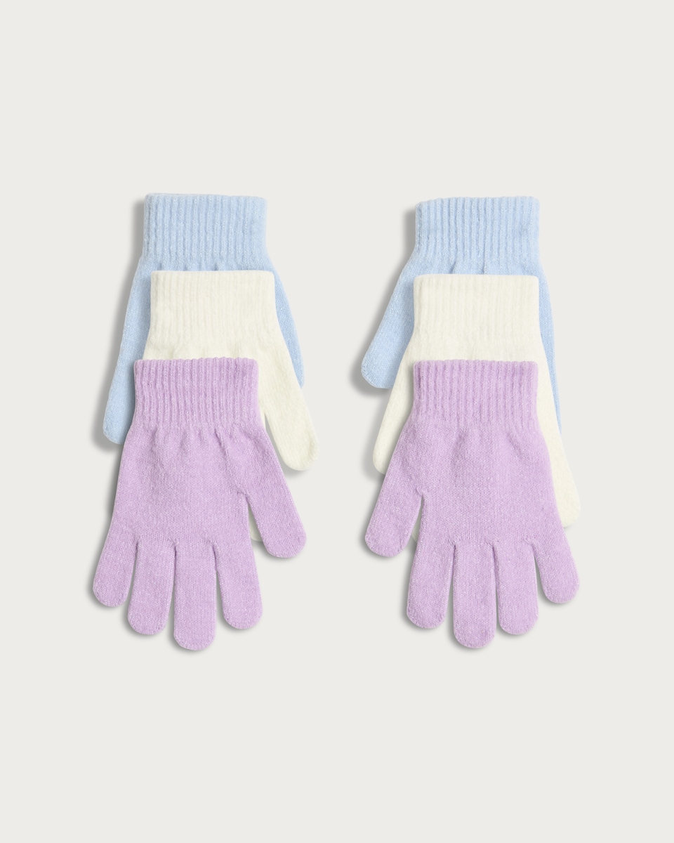 F&F Girls 3-Pack Magic Gloves in Multi