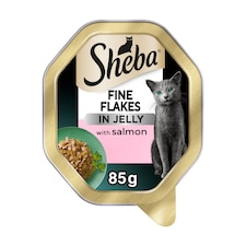 Sheba Fine Flakes Wet Cat Food Tray Salmon in Jelly 85g