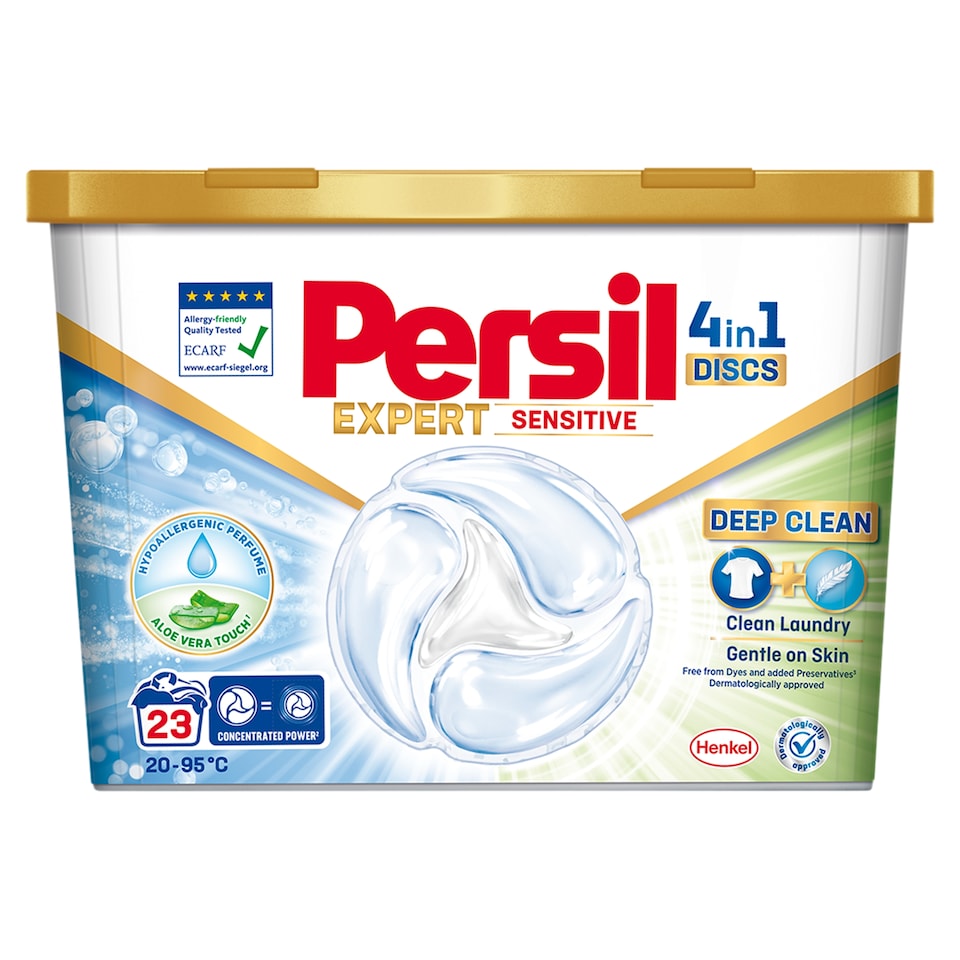 image 1 of Persil Discs 4in1 Deep Clean Expert Sensitive Detergent 23 Washes 23 x 16.5g (379.5g)
