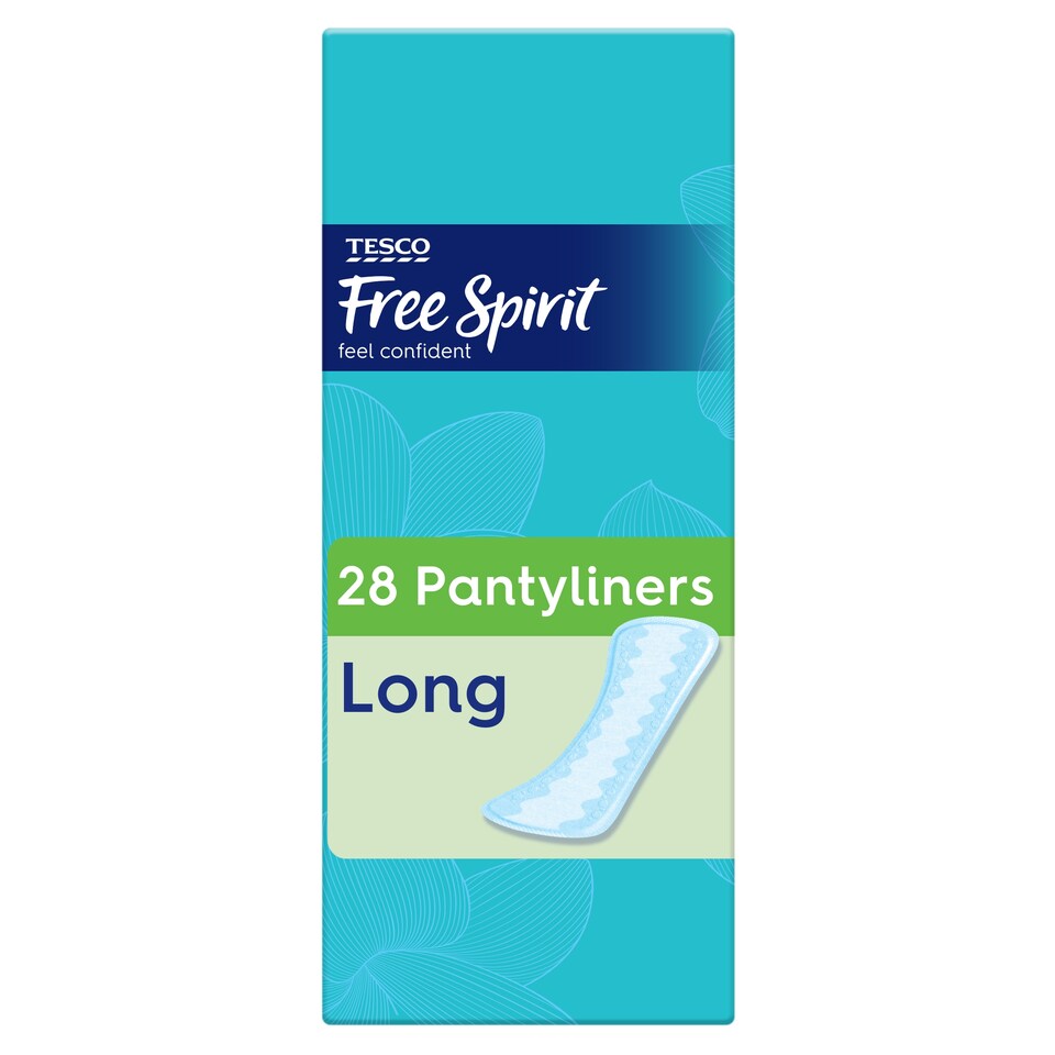 Tesco Free Spirit Pantyliners Long 28 Pack