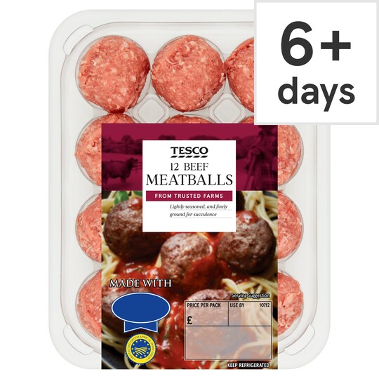 Tesco 12 Beef Meatballs 336g Tesco Groceries