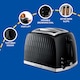 image 4 of Russell Hobbs Honeycomb 2 Slice Toaster Black
