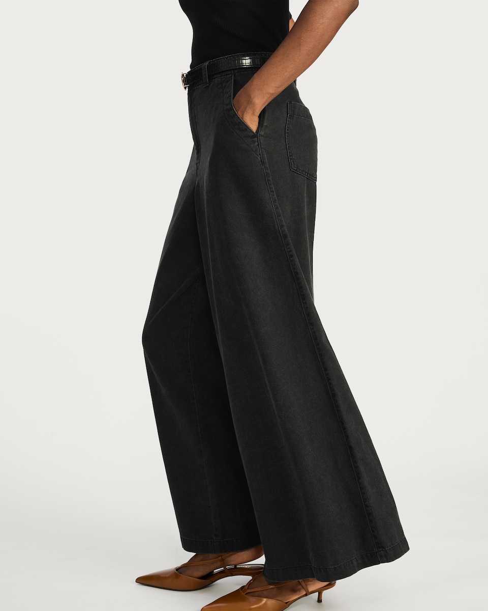 image 1 of The F&F Edit Palazzo Jeans in Black