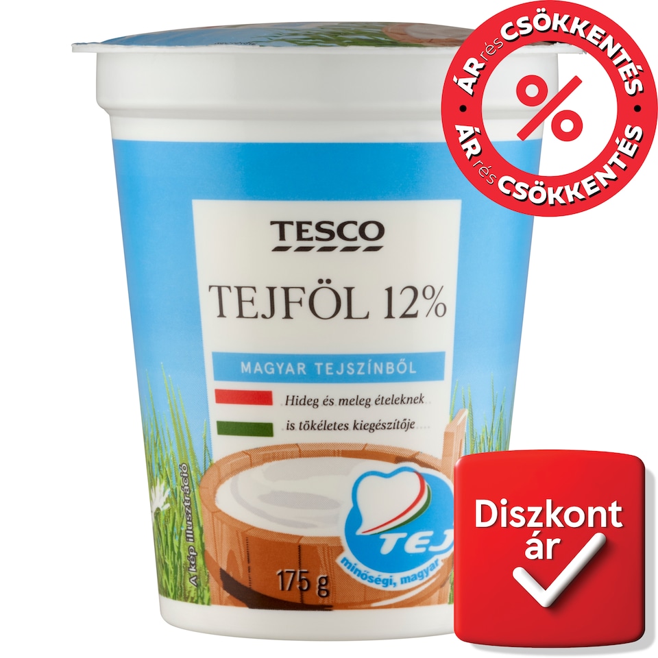 Tesco félzsíros tejföl 12% 175 g