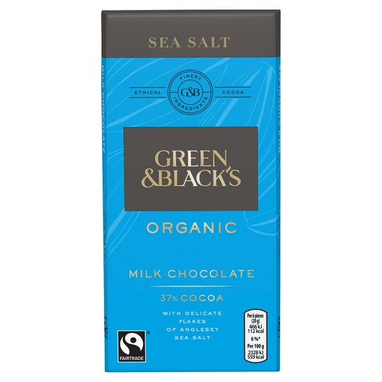 G&B Organic Sea Salt Milk Choc Bar 100g Tesco Groceries