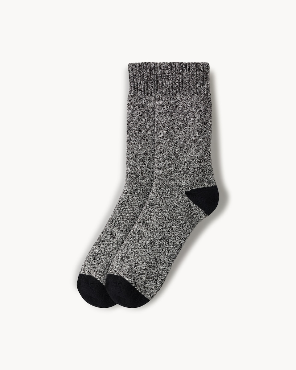 F&F 2-Pack WARMPLUS™ Medium Warmth Cotton Rich Walking Socks in Grey