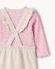 image 4 of F&F Baby 2-Piece Embroidered Floral Dungarees and Bodysuit Set in Neutral