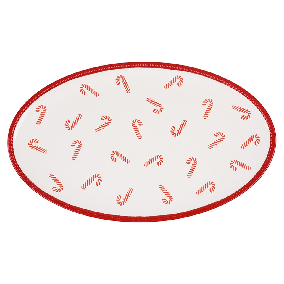 F&F Home candy cane serve platter