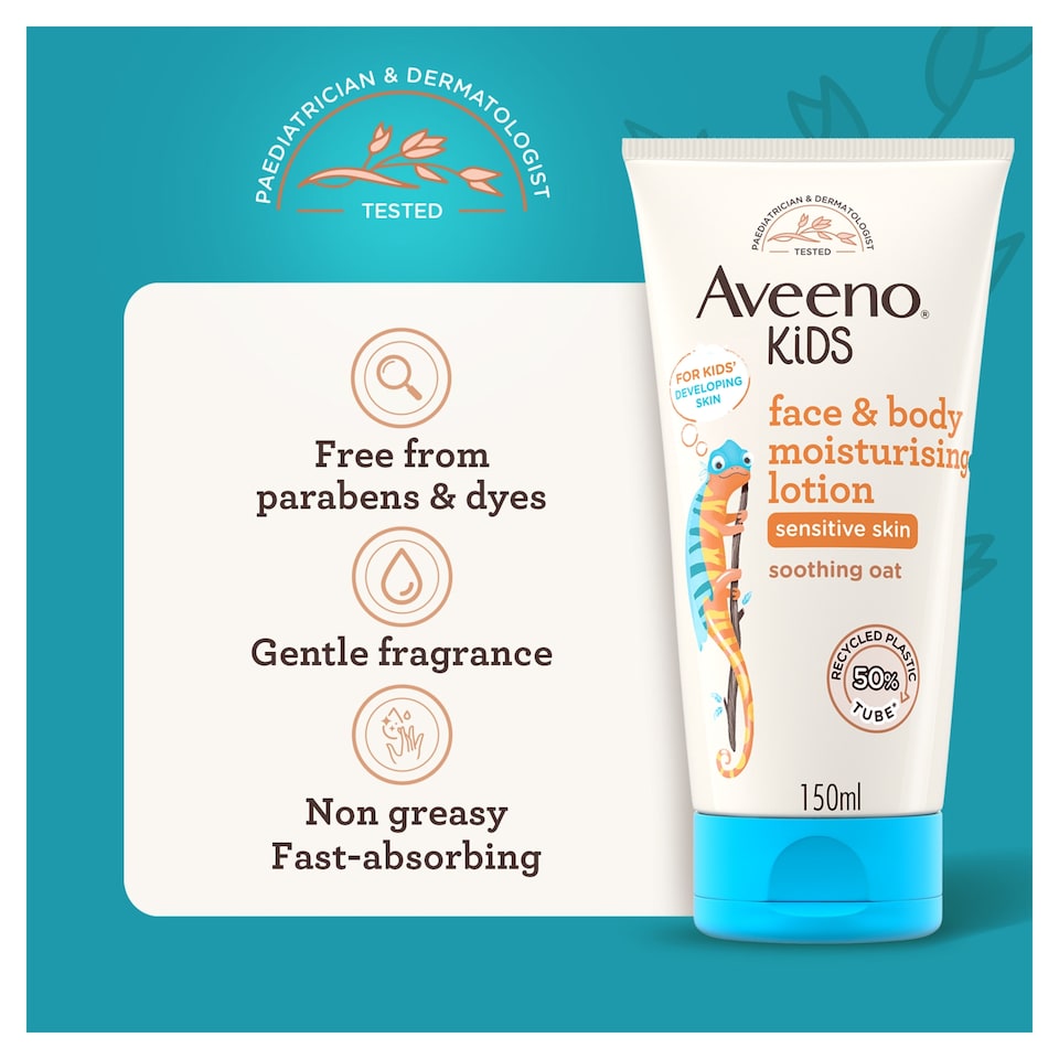image 1 of Aveeno Kids Moisturising Face & Body Lotion Kids Moisturiser 150ml