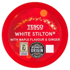 TESCO WHITE STILTON MAPLE & GINGER TRUCKLE 100G