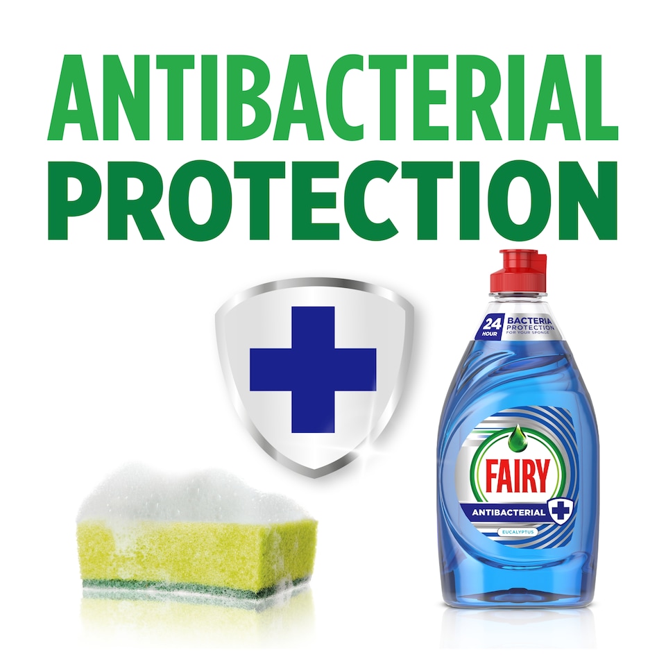 image 1 of Fairy Platinum Antibacterial Washing Up Liquid Eucalyptus 820Ml