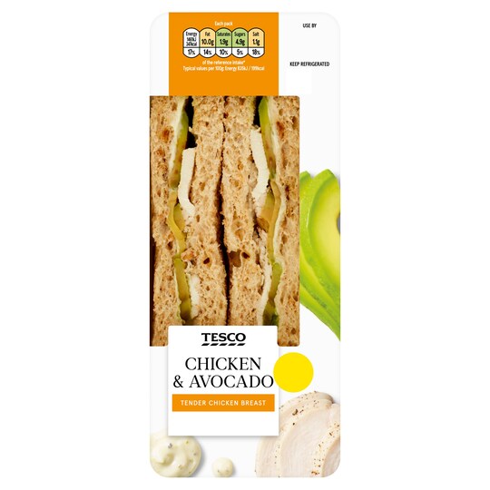 Tesco Chicken & Avocado Sandwich Tesco Groceries