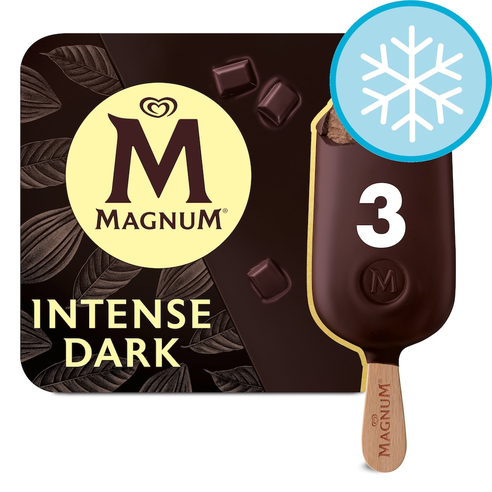 image 1 of MAGNUM INTENSE DARK CHOCOLATE ICE CREAM STICKS 3 X100ML